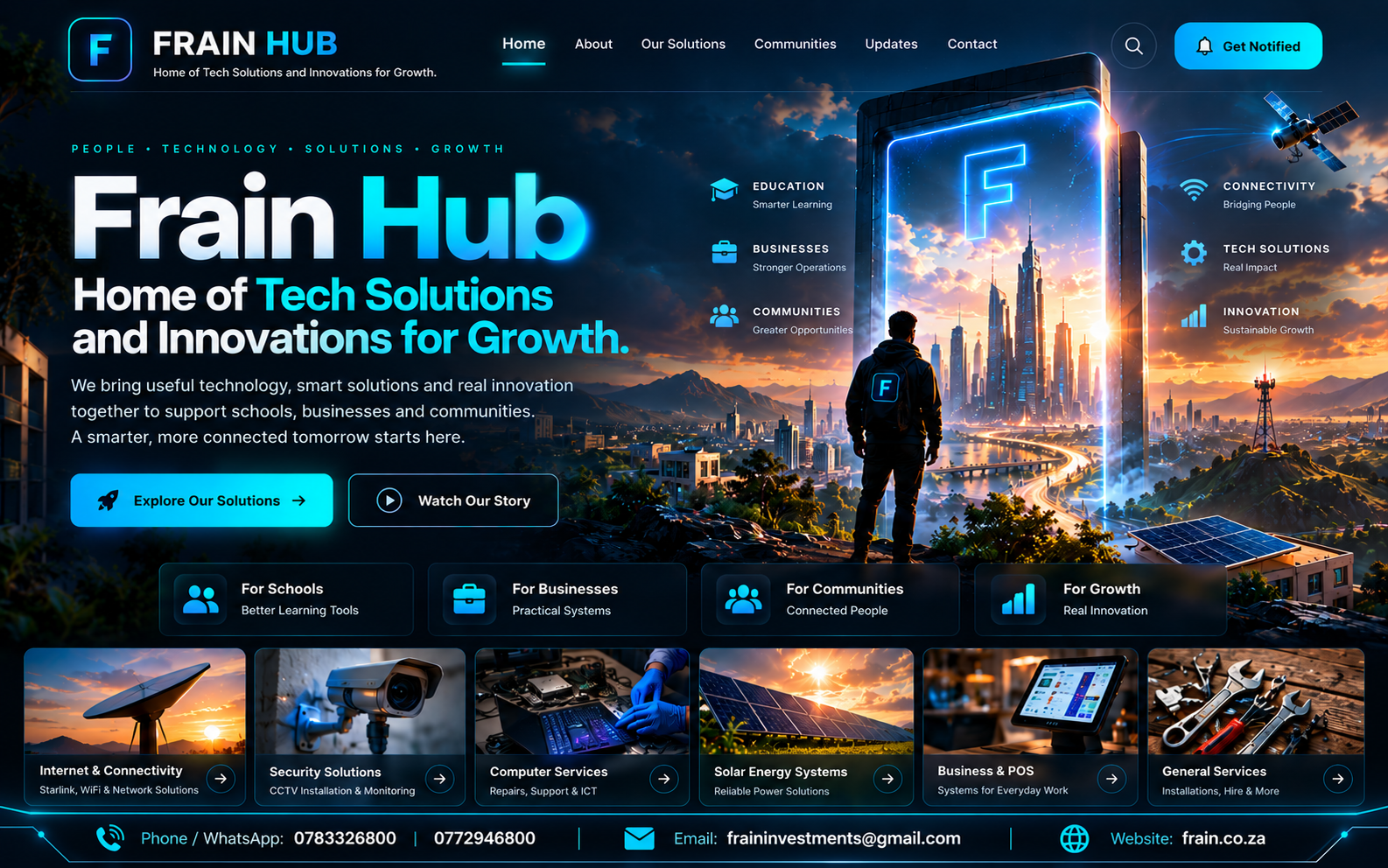 Frain Hub — Home of Tech Solutions and Innovations for Growth.